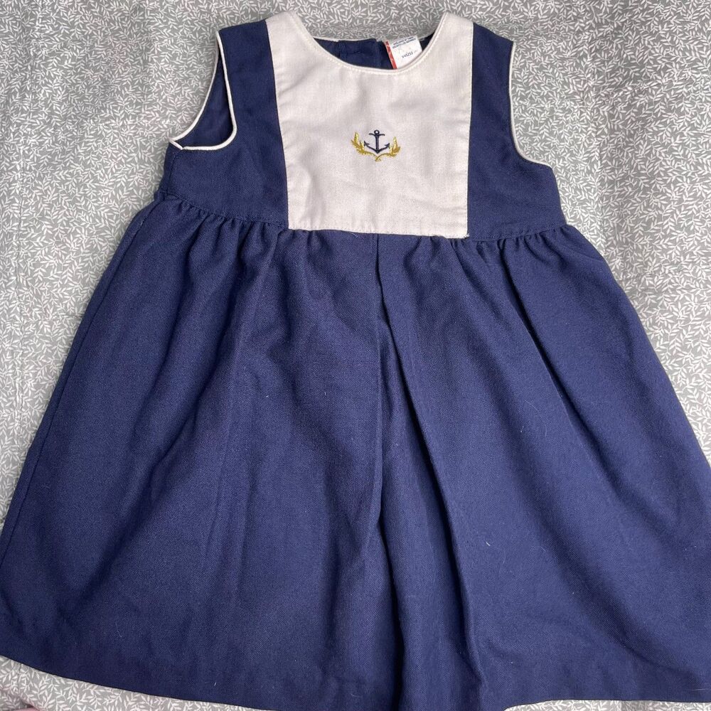 Vintage Embroidered Nautical Dress Size 3t 4th of July/Memorial Day
